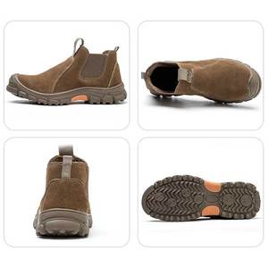 รองเท้าบูททำงานหนังวัวแบบเจาะเจาะกลางสำหรับงานเชื่อมเหล็กกัน<span class=keywords><strong>ช</strong></span>น - Product Image 4