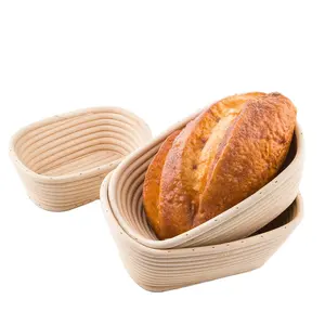 Ensemble de 2 paniers de fermentation de pain de 9 pouces ronds et ovales de 10 pouces avec lame de pain