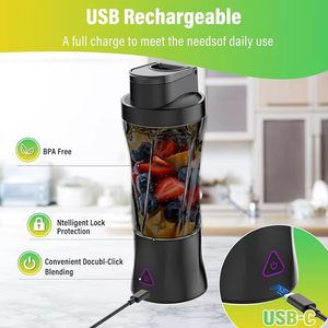 Blender de voyage portable, rechargeable par USB, tasse à jus, étanche, mixeur personnel pour smoothies - Product Image 4