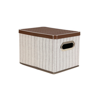 Petite taille paquet décoratif pliable boîte de rangement tissu conteneurs organisateur avec couvercle en plastique pour la maison chambre placard bureau