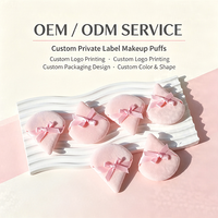 Éponge de maquillage triangulaire en velours doux, sans latex, hypoallergénique, en mousse de polyuréthane hydrophile, lavable, avec nœud, OEM ODM