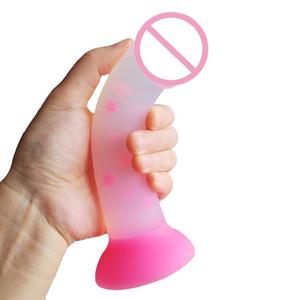 Vente en gros de jouets sexuels pour femmes, plug anal en silicone liquide rose qui brille dans le noir, base à forte aspiration, jouets sexuels pour adultes - Product Image 3