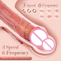 Vibromasseur réaliste mains libres avec ventouse et télécommande en silicone pour femmes