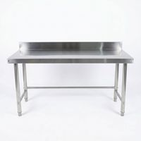 Table de travail en acier inoxydable 304 de haute qualité sur mesure avec dosseret, table de préparation robuste pour la cuisine industrielle et la transformation alimentaire
