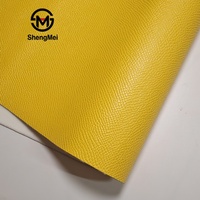 Tissu en similicuir PU gaufré jaune effet velours de coton, résistant à l'abrasion, anti-humidité et coupe-vent, pour sacs à main, ceintures, chaussures, canapés et intérieur de voiture