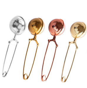 High Quality Stainless Steel Gold Color Filter Strainer Ball Shape Mesh <b>Tea</b> <b>Infuser</b> - Product Image 1