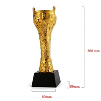 Trophée de championnat de football personnalisé en résine dorée et bois sculpté à la main, durable, souvenir sportif, cadeau personnalisé
