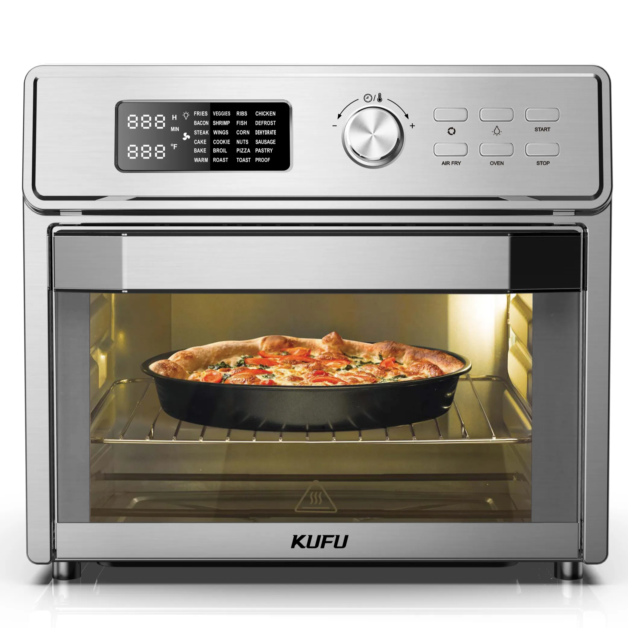 Kufu Custom 15L 25L Digitale Led Halogeen Oven Rvs Panel Lucht Friteuse Oven Met Accessoires