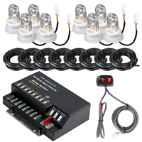Shinemien HS-52012-8 Notfall-Blitzlicht-Set Weiß-Amber 8 HID-Lampen 120/160W 13 Blitzmuster 16FT 12V Stromkabel
