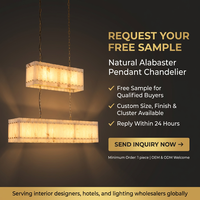 Lustre rectangulaire YH Wabi-Sabi en albâtre naturel espagnol, luminaire suspendu en marbre pour îlot de cuisine, lampe de plafond LED d'intérieur