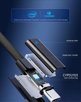 Câble Thunderbolt 5 USB-C 5.0 Chargeur de données 80 Gbps PD 240W Affichage vidéo 16K UHD