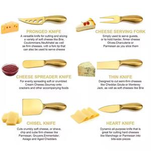 사용자 정의 로고 6 피스 스테인레스 스틸 치즈 나이프 스프레더 세트 선물 상자가있는 금속 치즈 버터 스프레더 - Product Image 3
