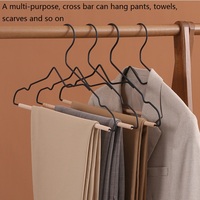 Vente chaude moderne bois métal cintre hêtre fer vêtements cintre antidérapant T-Shirt vêtements fer solide bois cintre