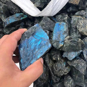 Pietra di cristallo di rocca all'ingrosso naturale cristallo grezzo blu Labradorite pietra grezza per la creazione di gioielli - Product Image 1
