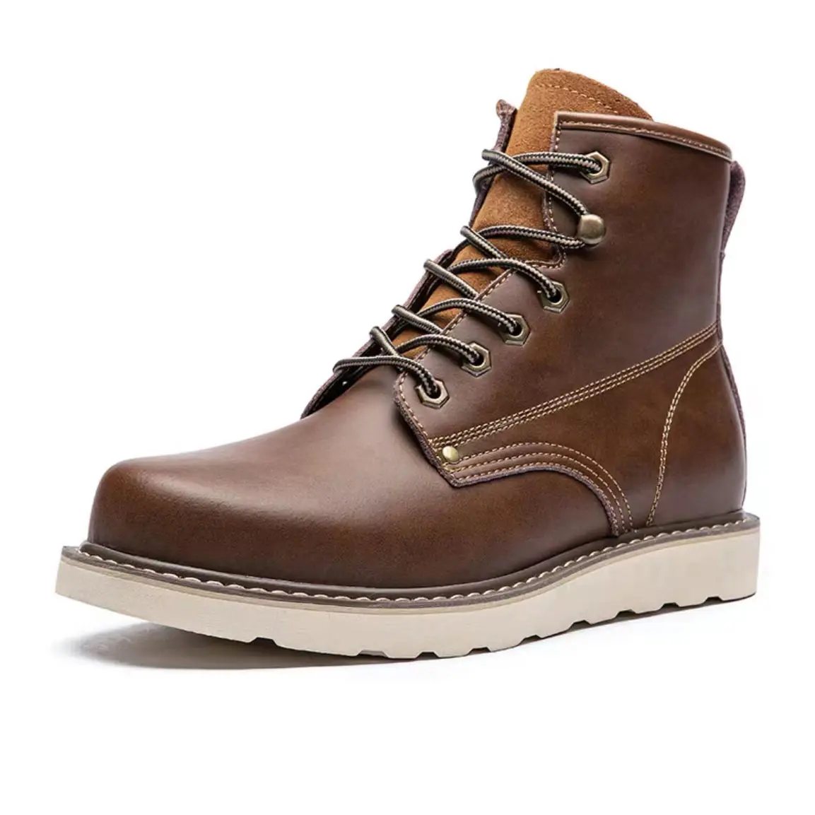 Botas de seguridad para el trabajo para hombres y mujeres, zapatos de construcción con punta de acero, personalizados, de cuero, OEM /ODM, antideslizantes