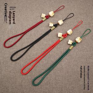 Bodhi handgemachte gewebte National Style Lucky Cat Handy Kette Handgelenk Seil Anhänger stilvolle modische Lanyard - Product Image 4