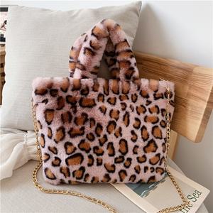 Bella Ragazza di Spalla Della Peluche Del Leopardo Borse del Tote di Crossbody Catena della <span class=keywords><strong>Pelliccia</strong></span> Del Faux Borsa - Product Image 4