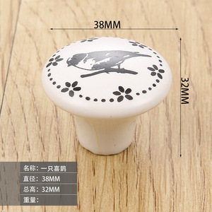Simple and adorable animal-themed children's room cabinet handle - clock style round <b>ceramic</b> pull handle - Product Image 5