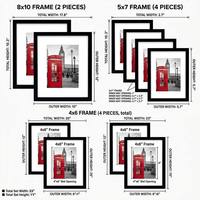 Ensemble de cadres photo en bois MDF, taille personnalisée A3 A4 12x16, noir mat, style moderne minimaliste, pour collage mural, décoration de mur de galerie