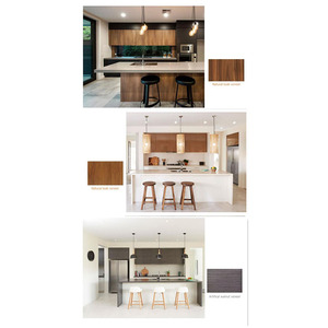 Gabinete de <span class=keywords><strong>cocina</strong></span> negro con acabado de laca mate de chapa de madera moderna con Isla y barra de <span class=keywords><strong>desayuno</strong></span> Nuevo DISEÑO DE China - Product Image 6