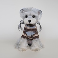 Pull rayé pour chien, doux et chaud, col roulé mi-haut, pour petits chiens, vêtements pour animaux de compagnie automne-hiver