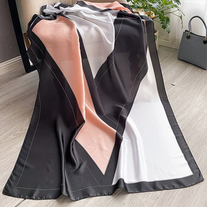 Pañuelo Largo de Satén para Mujer, Imitación de Seda Estampada, Elegante, Protección Solar de Verano, Capa Decorativa para Viajes al Aire Libre, Chal Exterior - Product Image 6