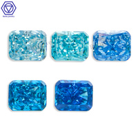 Zircon Cubique Bleu Ciel en Forme de Fleur de Glace Prêt à Expédier, Qualité 5A, Taille Octogonale, Couleur Bleue, Zircon Cubique en Vrac