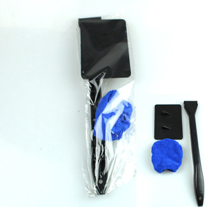 Car <b>Cleaning</b> Brush Dual Use For Home <b>And</b> Car Window Cleaner With Microfiber Pad Blue <b>Green</b> Sky Blue - Product Image 4