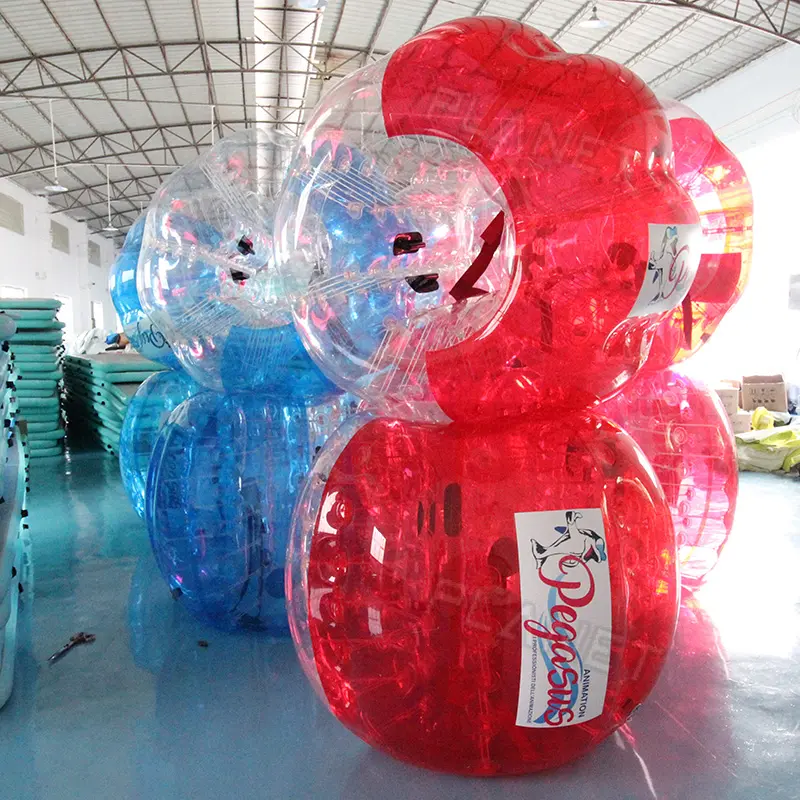 Bola Sepak Bola Bumper PVC TPU transparan, bola sepak bola gelembung tiup untuk kegiatan luar ruangan