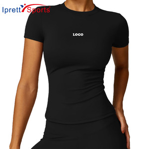 Camisetas Lisas de Compresión de Gran Venta para Gimnasio Correr y Entrenar Tops de <span class=keywords><strong>Manga</strong></span> <span class=keywords><strong>Corta</strong></span> para <span class=keywords><strong>Mujer</strong></span> Fitness y Yoga - Product Image 1