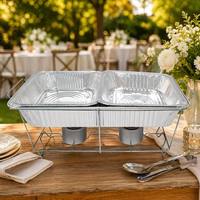 Support de chafing dish en fil métallique argenté et noir, pour table vapeur, buffet et maintien au chaud des aliments