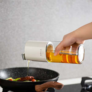 Dispenser minyak memasak rumah tangga, botol penyimpanan minyak aman kaca kelas makanan 500ml 17oz - Product Image 4