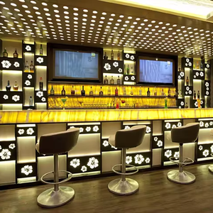 Moderno superior portátil restaurante noche Club muebles piedra artificial música Bar contador Led luz mármol Bar mostrador - Product Image 1