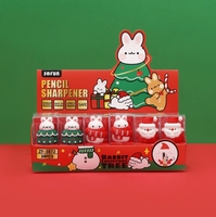 Taille-crayon en plastique souple en silicone de la série de Noël de dessin animé mignon pour les étudiants - Mini cadeau portable