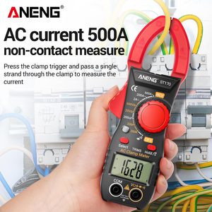 ANENG ST170 Digital Clamp <strong>Meter</strong> Multimeter 500A AC/<strong>DC</strong> Voltage <strong>Tester</strong> 1999 Counts Hz Capacitance NCV Ohm Diode Test Resistance - Product Image 2
