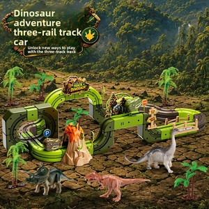 Ensemble <span class=keywords><strong>de</strong></span> voitures sur rail dinosaures 133 pièces, blocs <span class=keywords><strong>de</strong></span> construction 3D DIY, équipement anti-gravité, jouet éducatif STEM pour <span class=keywords><strong>enfants</strong></span>, non magnétique - Product Image 2