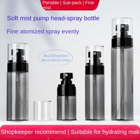Vente en gros PETG Flacon pulvérisateur en plastique à dessus plat 30ml 60ml 100ml 120ml Brume fine translucide noire pour l'utilisation du shampooing