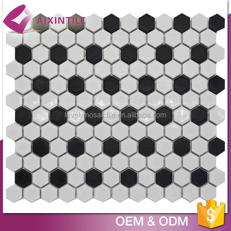Hs Code Noir Fleur Décoratif Mosaïque De Carreaux De Céramique Pour Plancher