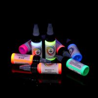 Encre de Tatouage Permanente 100% Pure et Naturelle à Base de Plantes 15ml – Kit d'Encre de Tatouage Fluorescente Bio pour Exploitation Transfrontalière – 8 Créations Originales