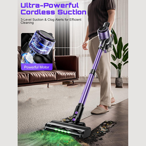 <span class=keywords><strong>Aspirateur</strong></span>-balai sans fil rechargeable 2025 avec outil flexible pour les crevasses longues, pour <span class=keywords><strong>tapis</strong></span>, sols durs et poils d'animaux (violet) - Product Image 2