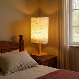 Lámpara de Mesa para Dormitorio o Sala de Estar, Moderna, Minimalista, de Hierro, Funciona con Batería, Base E26, Diseño Simple, Lámpara de Escritorio LED Portátil - Product Image 1