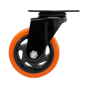 3/<strong>4</strong>/5/6 Inch <strong>Pneumatic</strong> Swivel <strong>Caster</strong> Industrial Plate Trolley Solid Wheel Orange Heavy Duty Wheels with Brake for Workbench - Product Image 1