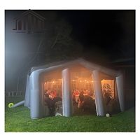 Tente de réception gonflable robuste en PVC imperméable, mobile et pliable, personnalisable pour exposition et salon automobile