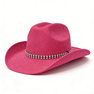 Sombrero de Vaquero Negro de Color Sólido, Fibra Modal, Unisex, Estilo Occidental, para Fiestas, Protección Solar, Cuatro Estaciones - Product Image 5