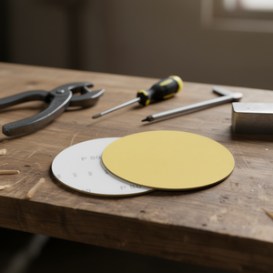 Disco de Lijado Fervi con Velcro Dorado P80 de 150 mm para Acabado de Madera y Metal - Product Image 3