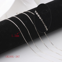 Rollo de cadena de eslabones de Cable aplanado de Plata de Ley 925 delgada de varios tamaños para DIY, collar, pulsera, fabricación de joyas, componentes