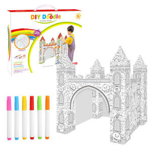 منزل وقلعة ورقية ثلاثية الأبعاد قابلة للمسح للرسم والخربشة للأطفال - Product Image 5