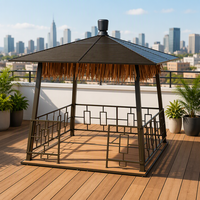 Pavillon de luxe en alliage d'aluminium, personnalisable, moderne, pour jardin, avec toit imperméable, cadre thermolaqué, modèle Manxiang A004