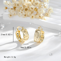 Boucles d'oreilles pour femmes Ada Jewelry, design tendance, laiton plaqué or 14 carats, vente en gros