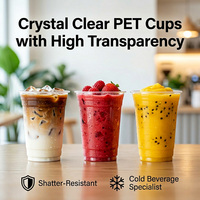 Gobelets jetables de qualité alimentaire 20oz en PET transparent imprimés UV pour jus, boissons froides, desserts, glaces, à emporter, avec couvercles plats ou bombés